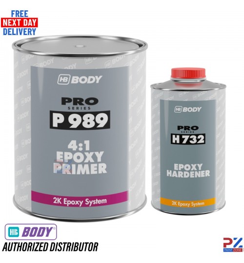 HB Body P989 Grey 4:1 Epoxy Primer 5L + H732 Hardener Kit